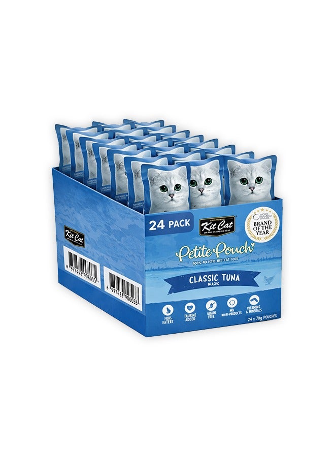 كيت كات أكياس صغيرة من طعام القطط الرطب بنكهة التونة الكلاسيكية - 70 غرام (عبوة من 24 كيسًا) - Image 1